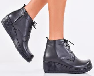 Дамски боти естествена  кожа   Гигант черни EOBUVKIBG