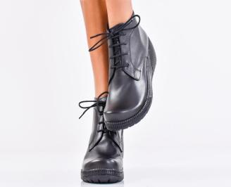 Дамски боти естествена  кожа   Гигант черни EOBUVKIBG