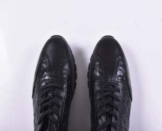 Мъжки обувки естествена кожа черни EOBUVKIBG