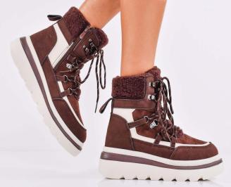 Дамски боти кафяви EOBUVKIBG