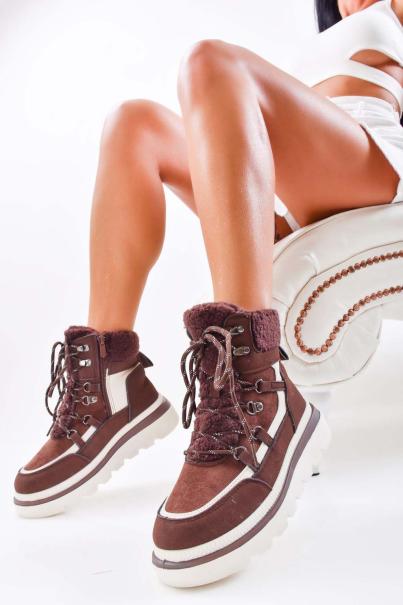 Дамски боти кафяви EOBUVKIBG