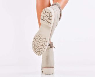 Дамски ежедневни боти бежови EOBUVKIBG 3