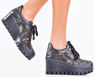 Дамски обувки естествена кожа черни EOBUVKIBG