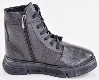 Мъжки боти естествена кожа черни EOBUVKIBG 3