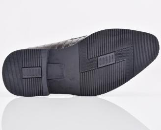 Мъжки боти естествена кожа черни EOBUVKIBG