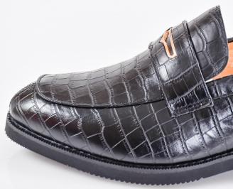 Мъжки боти естествена кожа черни EOBUVKIBG