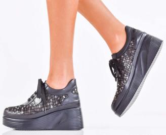 Дамски обувки естествена кожа черни EOBUVKIBG