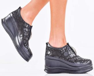 Дамски обувки естествена кожа черни EOBUVKIBG