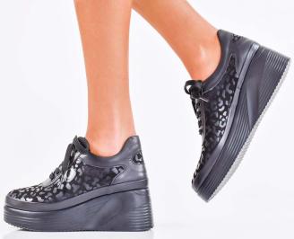 Дамски обувки естествена кожа черни EOBUVKIBG