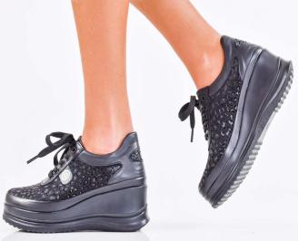 Дамски обувки естествена кожа черни EOBUVKIBG