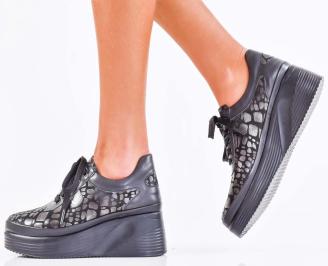 Дамски обувки естествена кожа  черни EOBUVKIBG