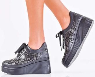 Дамски обувки естествена кожа  черни EOBUVKIBG