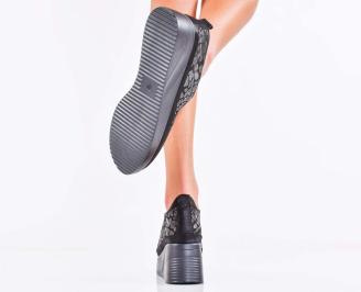 Дамски обувки естествена кожа черни EOBUVKIBG 3