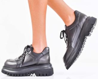 Дамски лоуфъри естествена кожа черни EOBUVKIBG