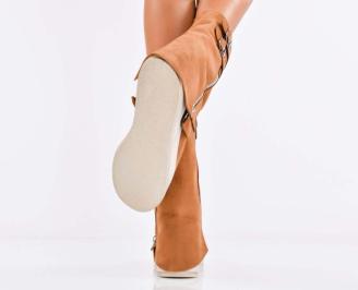 Дамски боти на платформа кафяви EOBUVKIBG 3