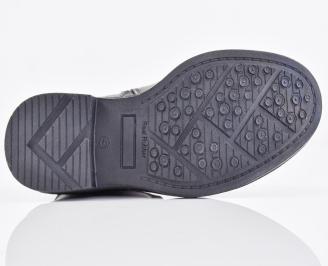 Мъжки боти естествена кожа черни EOBUVKIBG