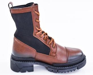 Мъжки боти естествена кожа  кафяви EOBUVKIBG 3