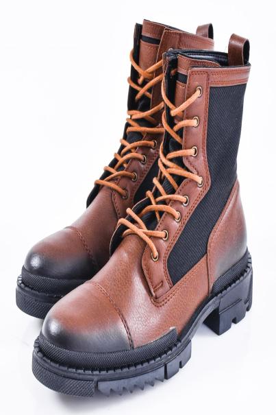 Мъжки боти естествена кожа  кафяви EOBUVKIBG