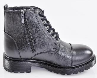 Мъжки боти естествена кожа черни EOBUVKIBG 3