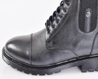 Мъжки боти естествена кожа черни EOBUVKIBG