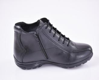 Мъжки боти естествена кожа черни EOBUVKIBG 3