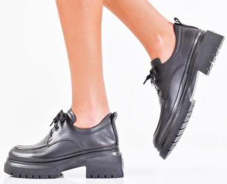 Дамски лоуфъри естествена кожа черни EOBUVKIBG