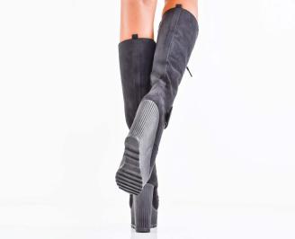 Дамски ботуши на платформа черни EOBUVKIBG 3