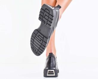 Дамски лоуфъри естествена кожа черни EOBUVKIBG 3