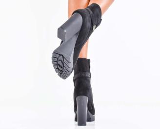 Дамски елегантни  боти черни EOBUVKIBG 3