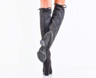 Дамски елегантни ботуши черни EOBUVKIBG 3