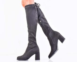 Дамски елегантни ботуши черни EOBUVKIBG