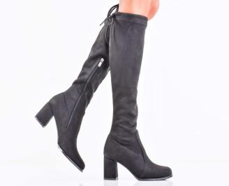 Дамски елегантни ботуши черни EOBUVKIBG