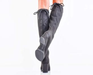 Дамски елегантни ботуши черни EOBUVKIBG 3