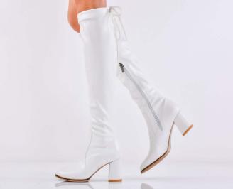 Дамски елегантни ботуши бели EOBUVKIBG