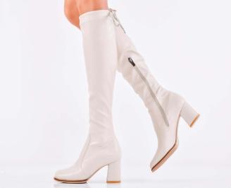 Дамски елегантни ботуши бежови EOBUVKIBG