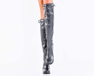 Дамски елегантни ботуши черни EOBUVKIBG