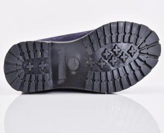 Мъжки боти естествен набук сини EOBUVKIBG