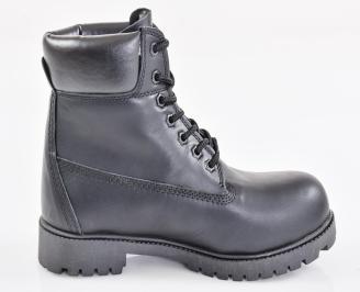 Мъжки боти естествена кожа черни EOBUVKIBG 3