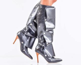 Дамски елегантни ботуши черни EOBUVKIBG