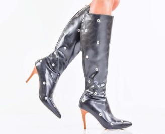 Дамски елегантни ботуши черни EOBUVKIBG