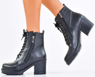 Дамски боти естествена кожа черни EOBUVKIBG