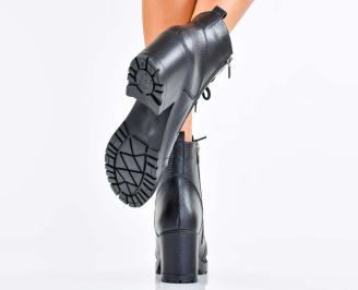 Дамски боти естествена кожа черни EOBUVKIBG 3