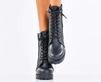 Дамски боти естествена кожа черни EOBUVKIBG