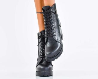 Дамски боти естествена кожа черни EOBUVKIBG