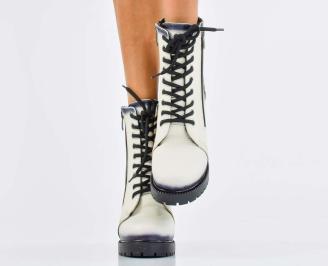 Дамски боти естествена кожа бежови EOBUVKIBG