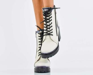 Дамски боти естествена кожа бежови EOBUVKIBG