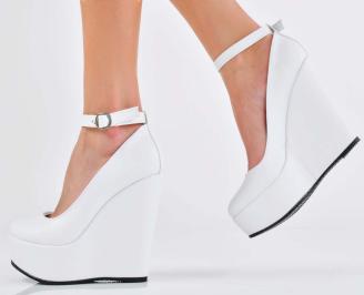 Дамски обувки на платформа бели EOBUVKIBG