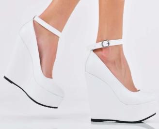 Дамски обувки на платформа бели EOBUVKIBG