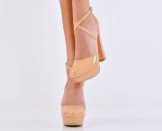Дамски елегантни сандали бежови  EOBUVKIBG