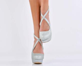 Дамски елегантни сандали сребристи  EOBUVKIBG